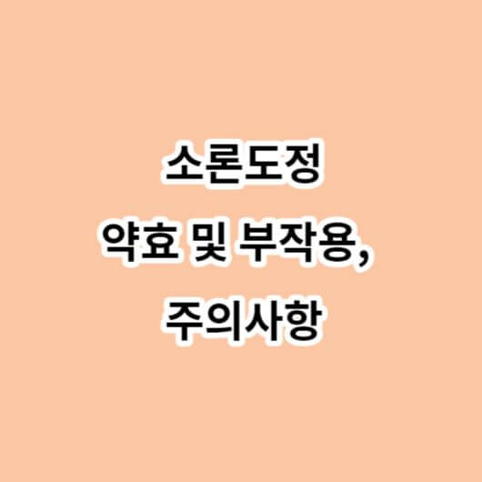 소론도정-효능-부작용-주의사항