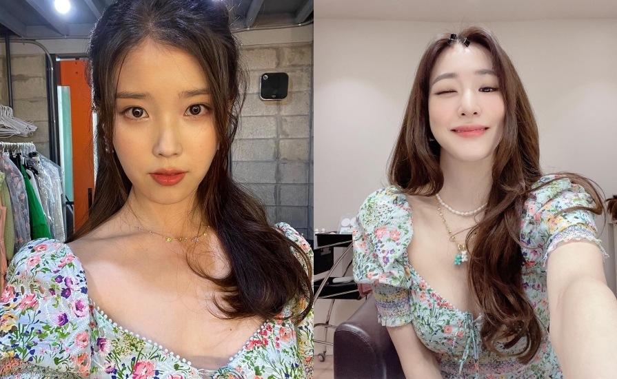  같은 드레스 아이유, 티파니 꽃드레스 사진