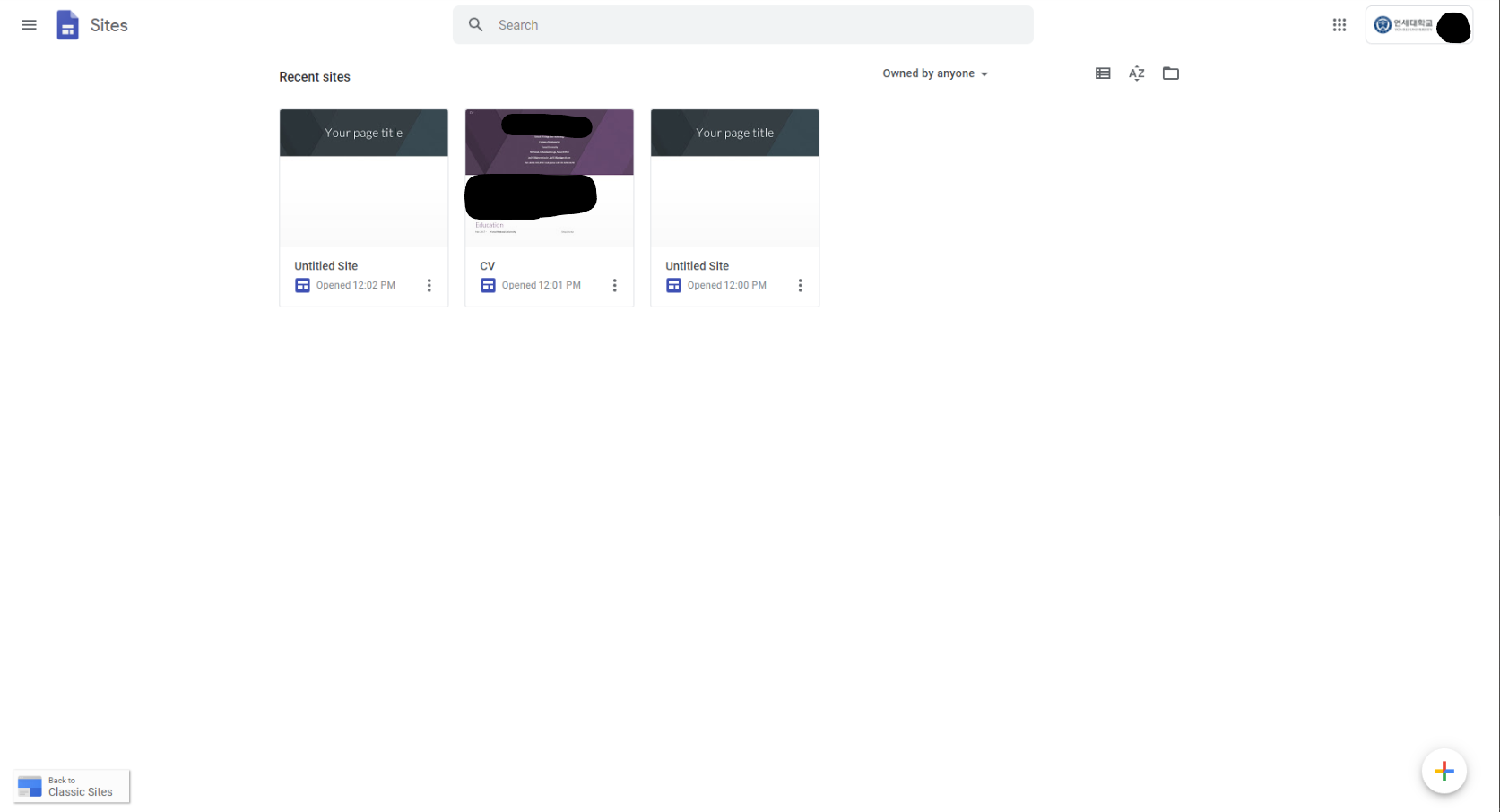  구글 사이트 Google Sites 사용하기