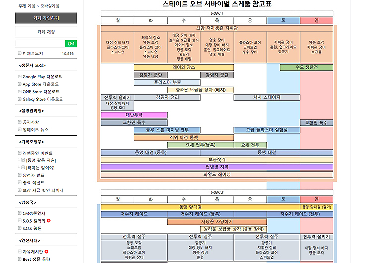 스테이트-오브-서바이벌-스케줄-참고표-정리-글-보기