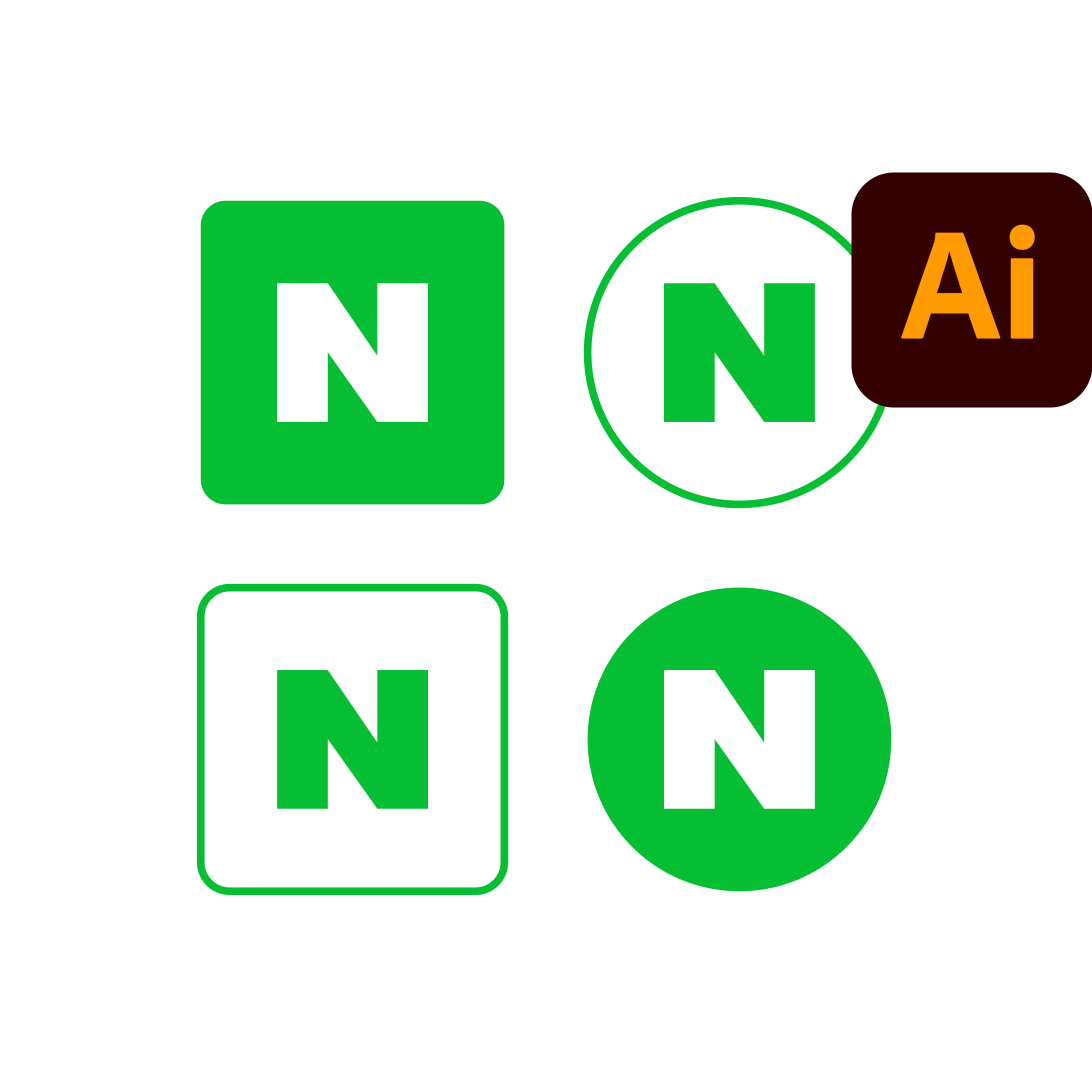  네이버 로고 아이콘 AI, PNG 무료 다운로드