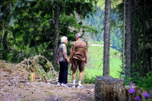 숲에-서있는-두명의-사람-조부모-사진