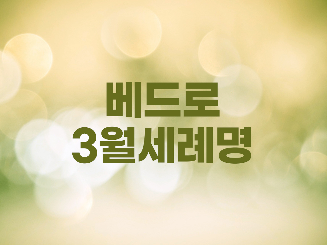 베드로 3월 천주교 남자세례명 9인 목록