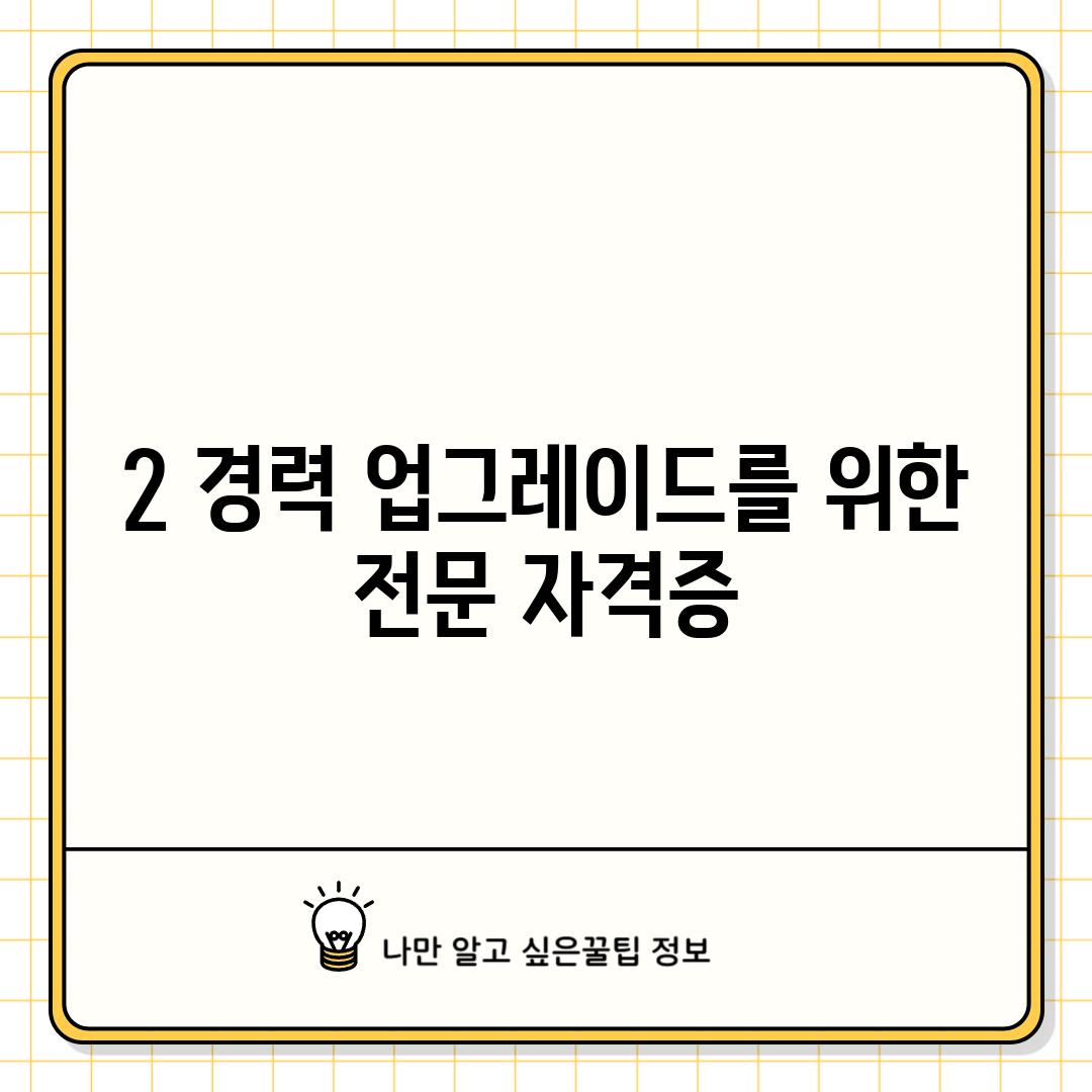 2. 경력 업그레이드를 위한 전문 자격증