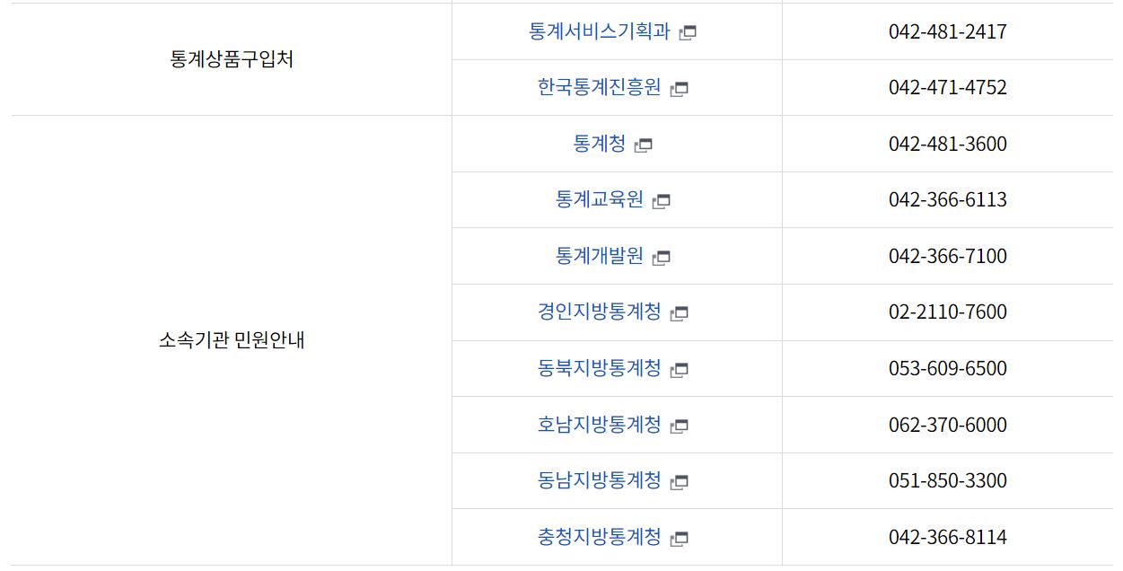 통계청 홈페이지 바로가기 5