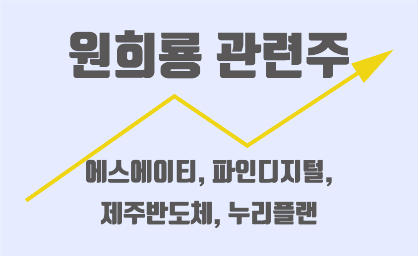 수석 인생 대선주자 원희룡 관련주(에스에이티, 파인디지털, 제주반도체, 누리플랜)