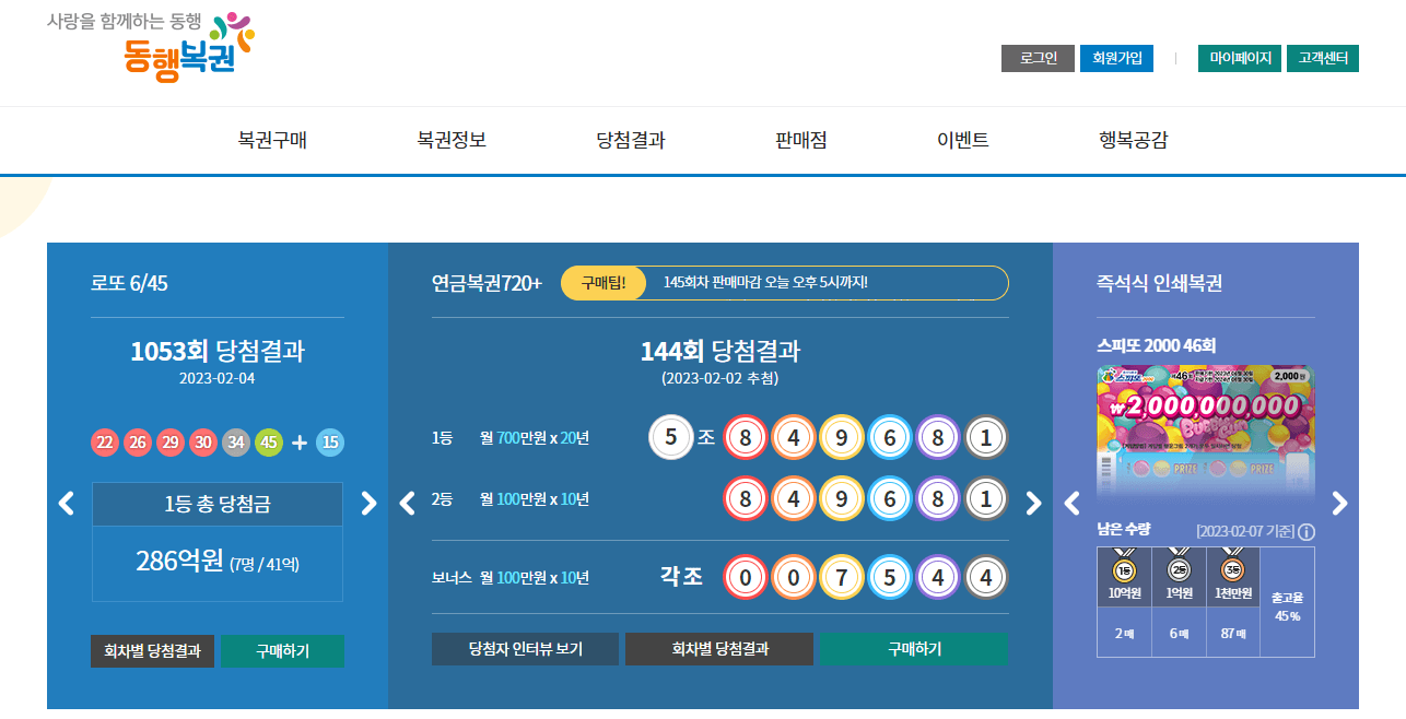 스피또 당첨 현황