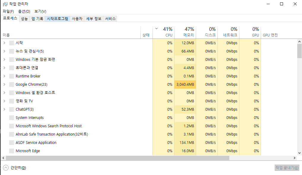 윈도우10 작업 관리자 먹통, 열리지 않을 때 해결 방법