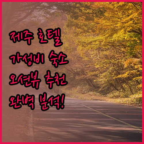 제주 호텔 완벽 분석! 신라스테이부터