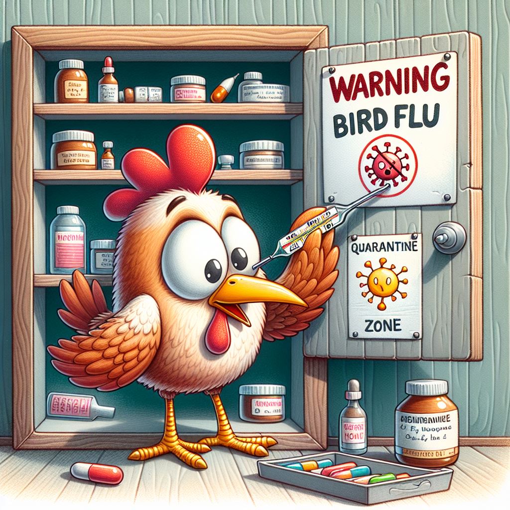 조류 인플루엔자에 걸린 닭