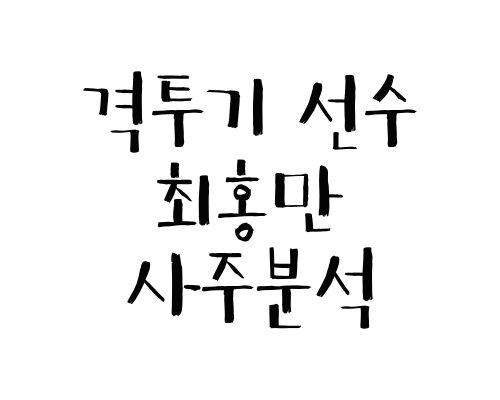  격투기 선수 최홍만 사주분석 (49초만에 ko패배)