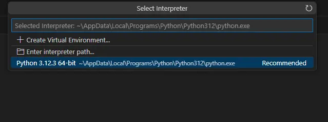 Python 인터프리터 설정 -2