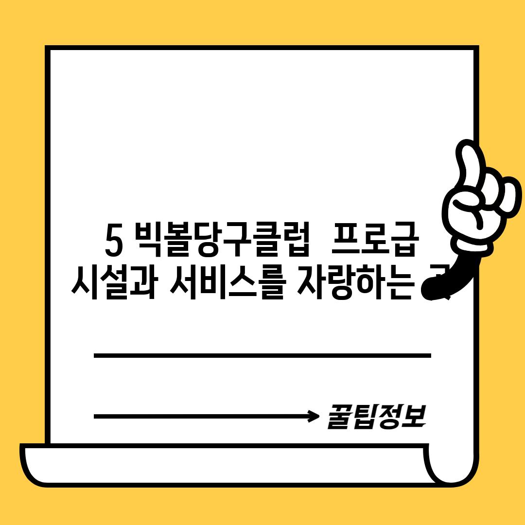 5. 빅볼당구클럽:  프로급 시설과 서비스를 자랑하는 곳