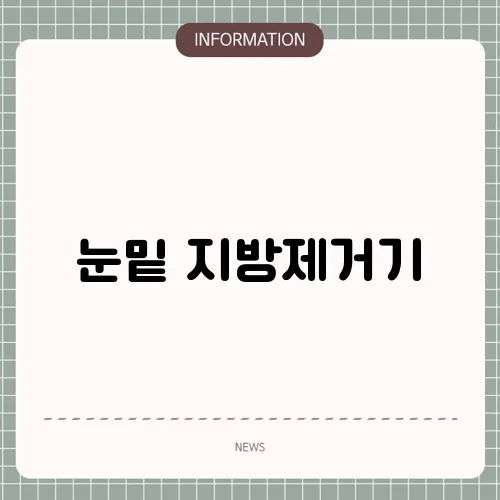 눈밑 지방제거기