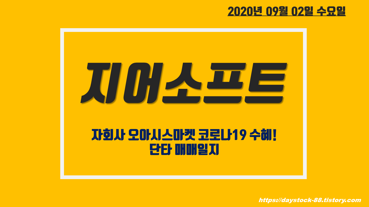  지어소프트 주가 전망 - 자회사 오아시스마켓 코로나19 수혜! 단타 매매일지