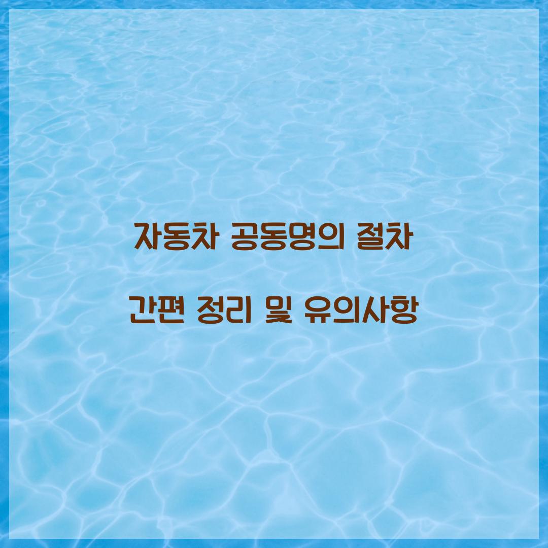 자동차 공동명의
