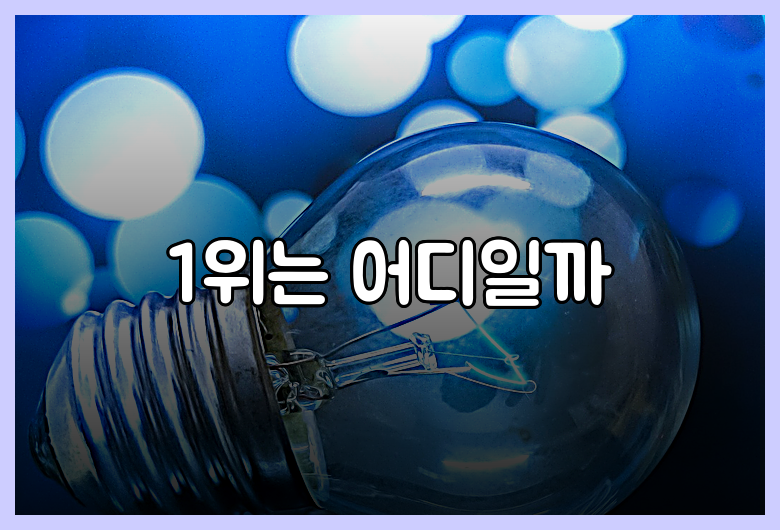 1위는 어디일까