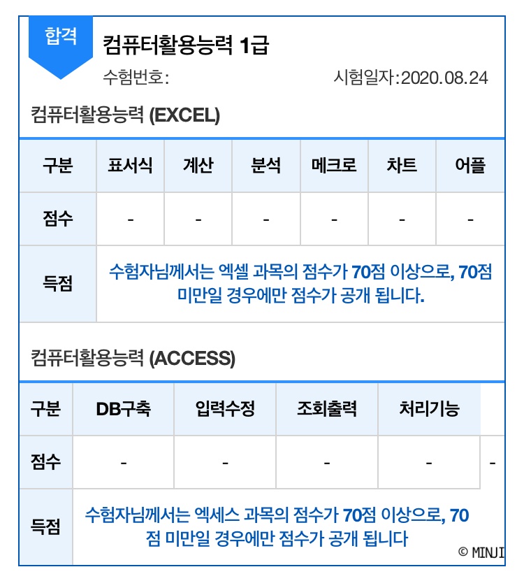  컴활 1급 필기, 실기 독학 합격 후기 : 기출문제가 답이다..