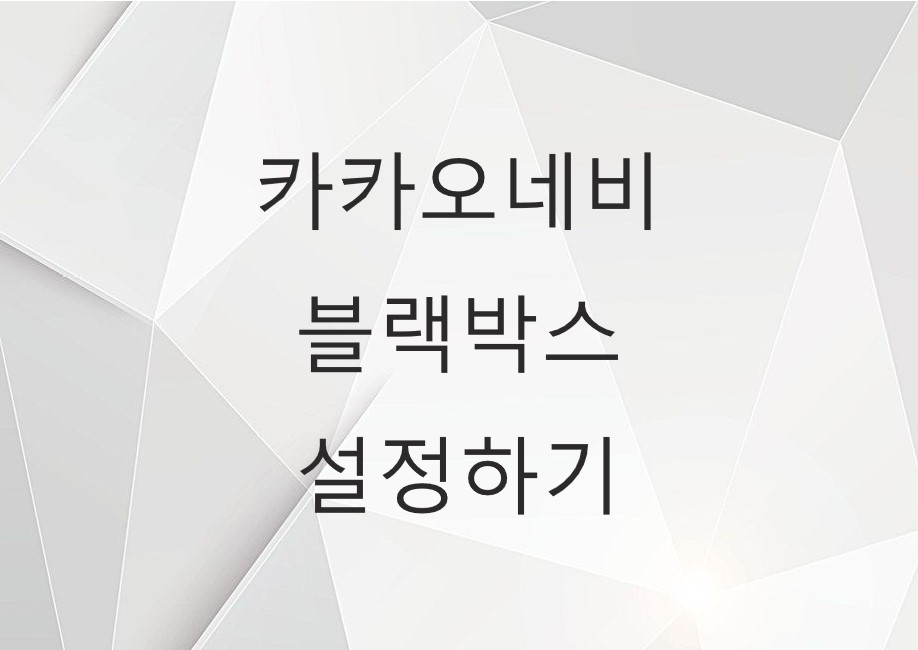  카카오네비 블랙박스 설정하기 [대리운전기사 필수어플]