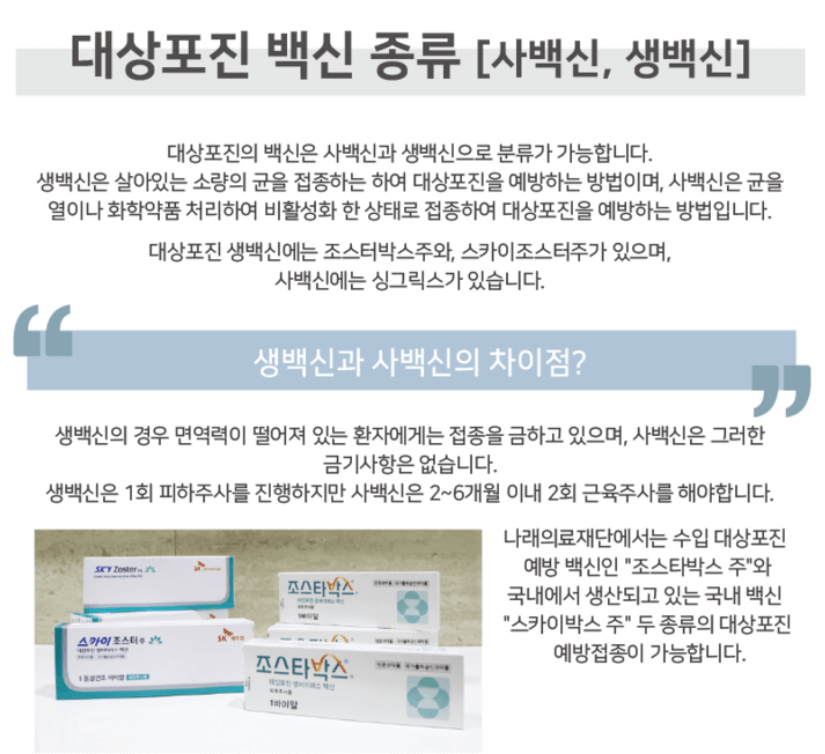 대상포진 싱그릭스 접종 간격과 부작용