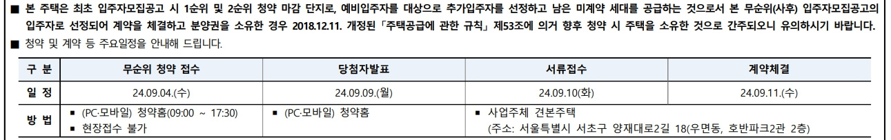 호반써밋 개봉 잔여세대 청약 정보