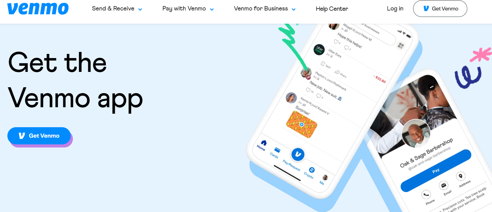 벤모(Venmo) 웹사이트