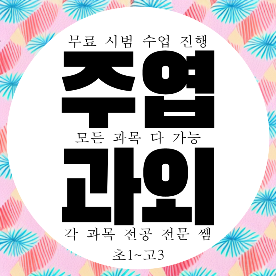  일산서구 주엽동 고등 수학과외 중학생 주엽역 영어과외 물리 화학 중등 과학