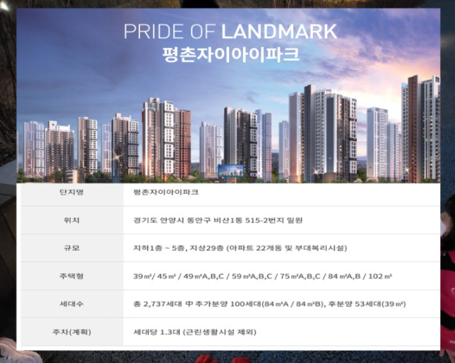  평촌자이아이파크 추가분양 후분양 일정, 분양가, 평면도 확인하기 월판선 호재 지역