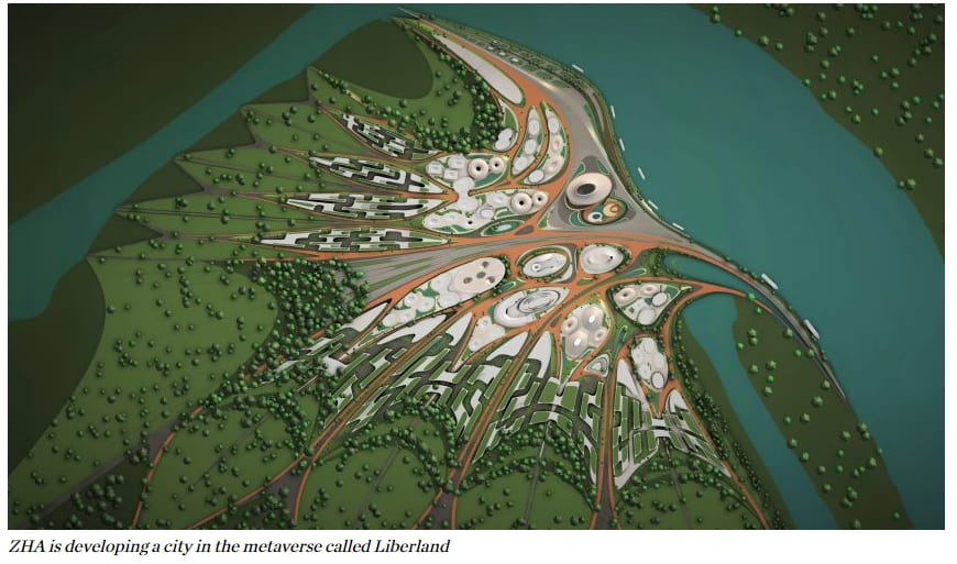 자하 하디드의 가상 리버랜드 메타버스 시티 디자인 VIDEO: Zaha Hadid Architects designs virtual Liberland Metaverse city