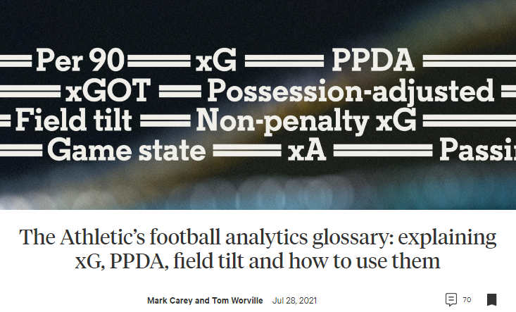 The Athletic's football analytics glossary: explaining xG, PPDA, field tilt  and how to use them - The Athletic