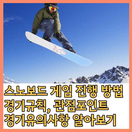  스노보드 게임 진행 방법, 경기규칙, 관점포인트, 경기유의사항 알아보기