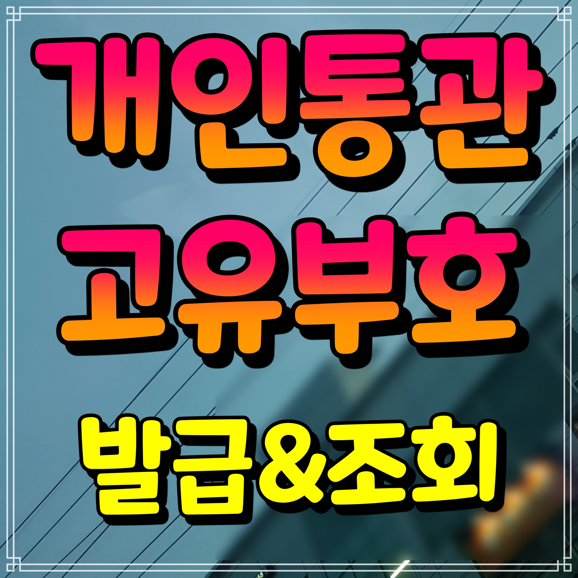  관세청 개인통관 고유부호 발급 조회 고유번호 쉽게 할수있다