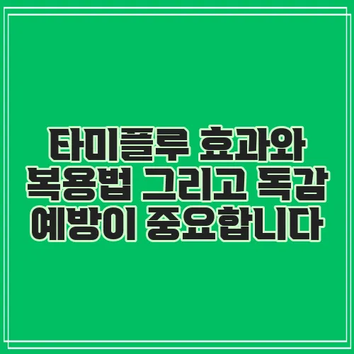 타미플루 효과와 복용법 그리고 독감 예방이 중요합니다