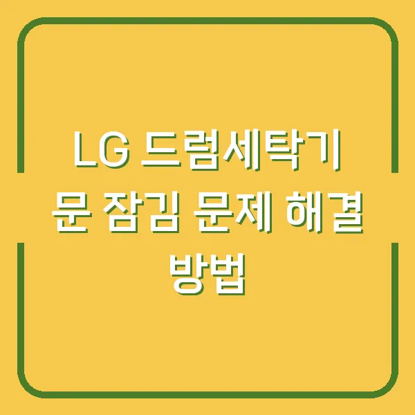 LG 드럼세탁기 문 잠김 문제 해결 방법