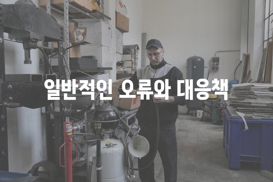 일반적인 오류와 대응책