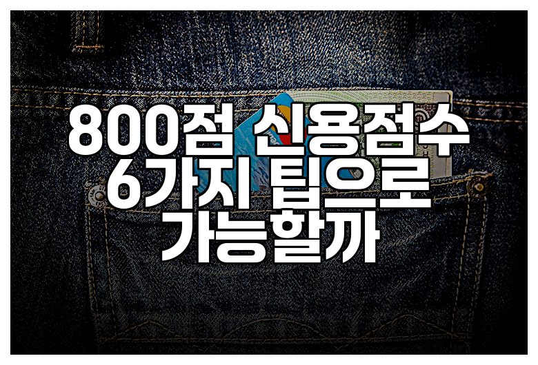 800점 신용점수 6가지 팁으로 가능할까
