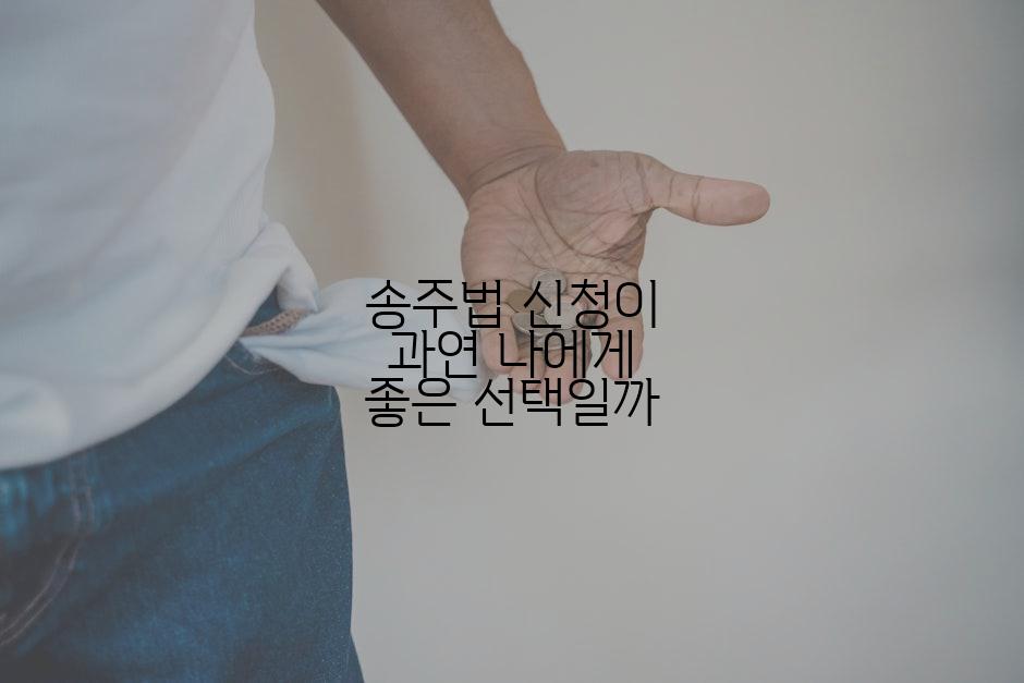 송주법 신청이 과연 나에게 좋은 선택일까