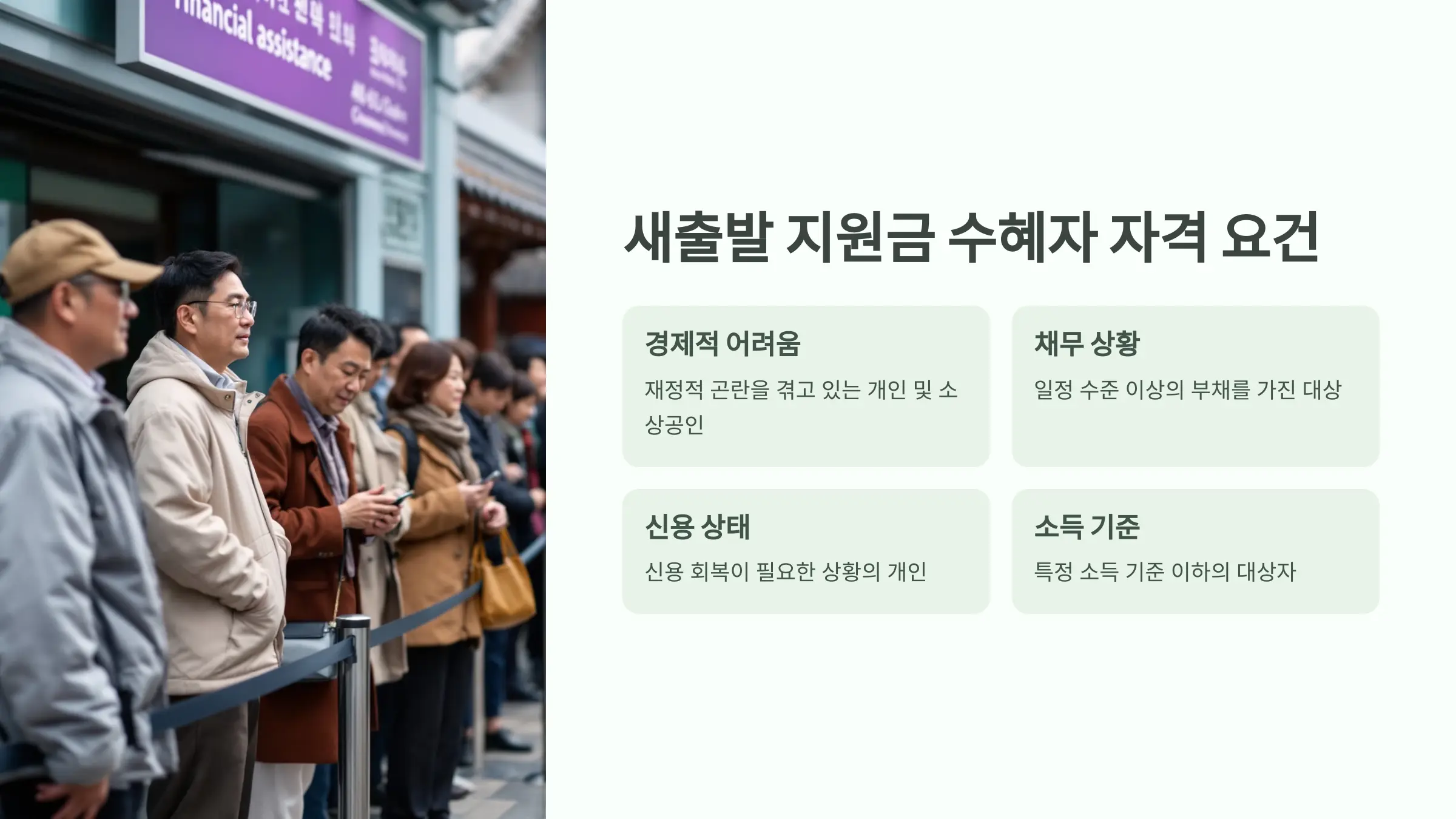 새출발 지원금 수혜 자격 요건 알아보기