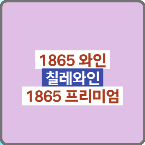 1865 와인: 칠레의 역사와 품질을 담은 프리미엄 와인