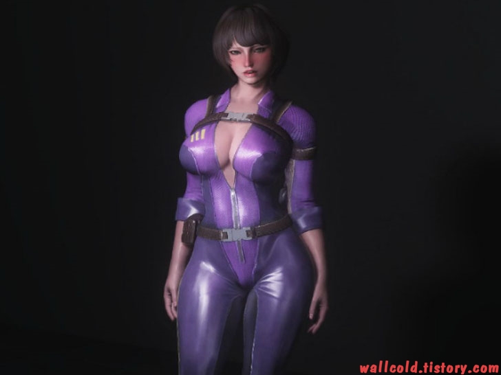 스카이림 의상 - 레인저 의상 slooty vault jumpsuit hdt skyrim mod 002