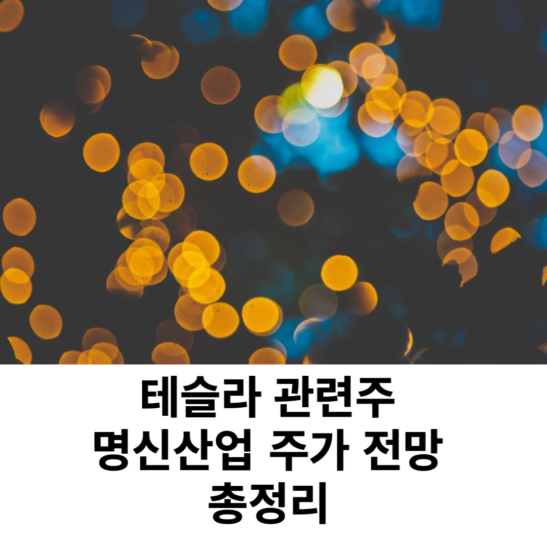  테슬라 관련주 명신산업 주가 전망 총정리
