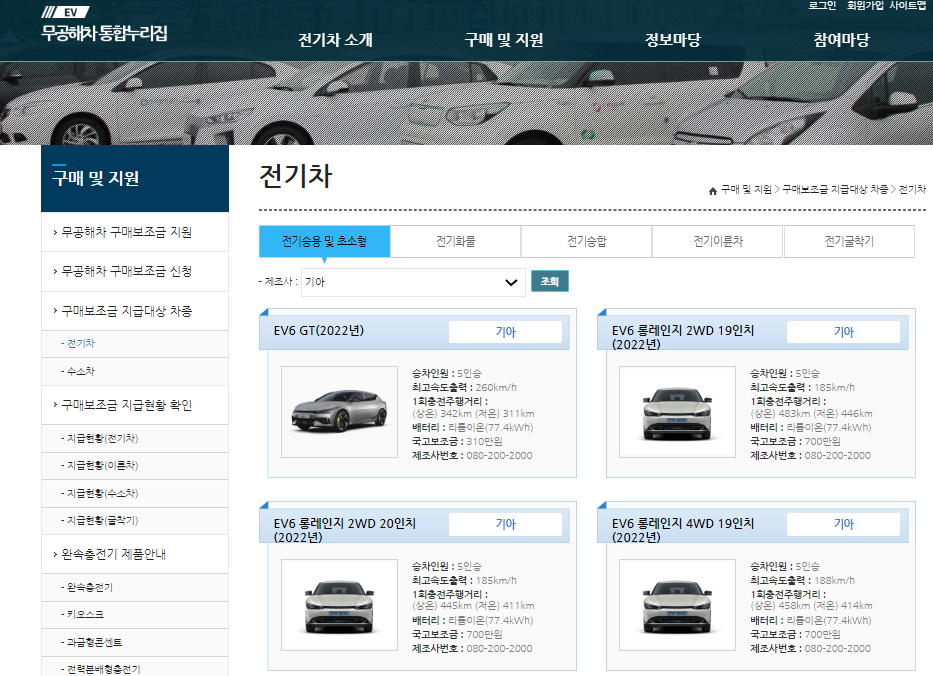  2023년 전기 보조금 지원 대상 확인 방법