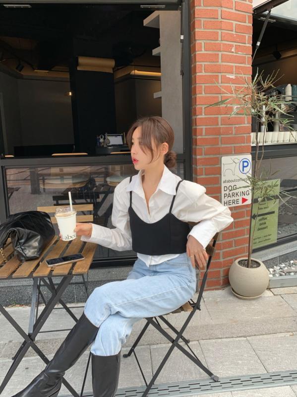 여친룩 뷔스티에 탑