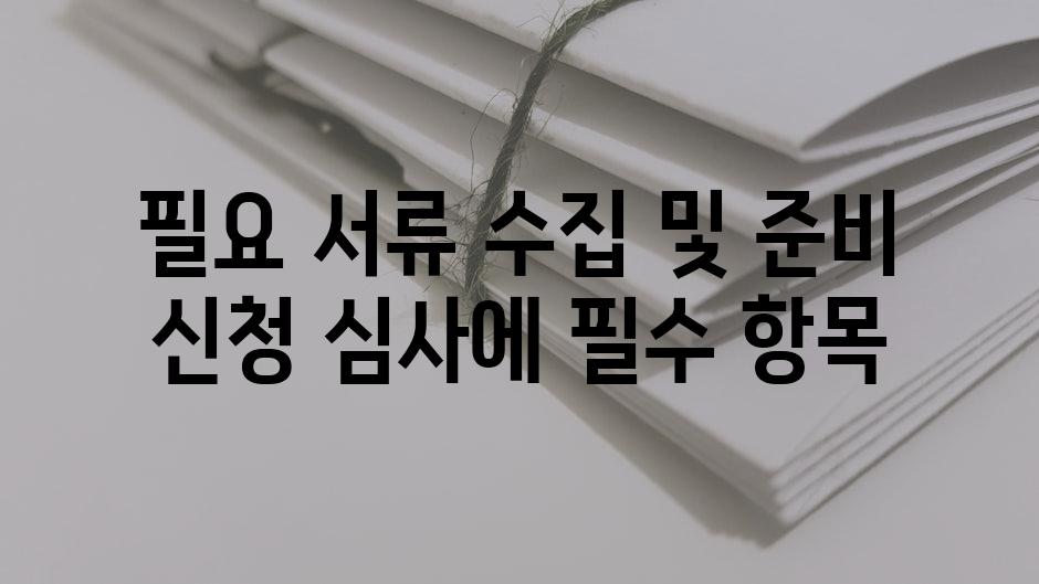 필요 서류 수집 및 준비 신청 심사에 필수 항목