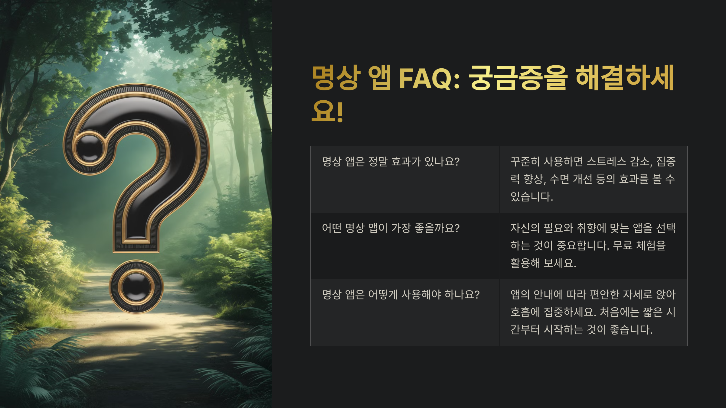 명상 어플 관련 자주 묻는 질문 (FAQ)