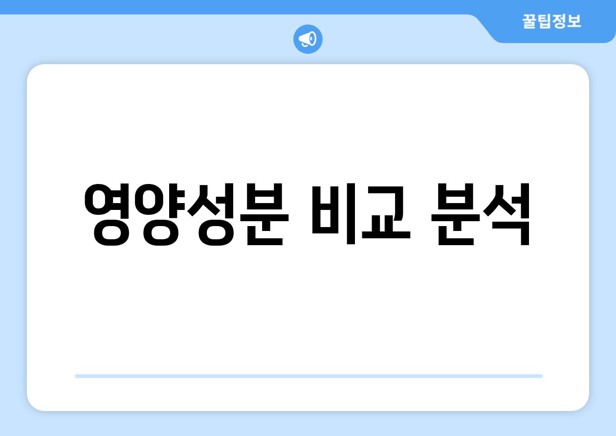 영양성분 비교 분석