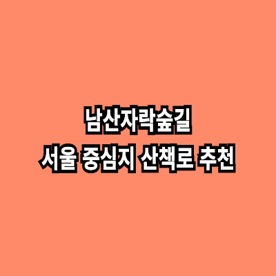 남산자락숲길-서울-중심지-산책로-추천