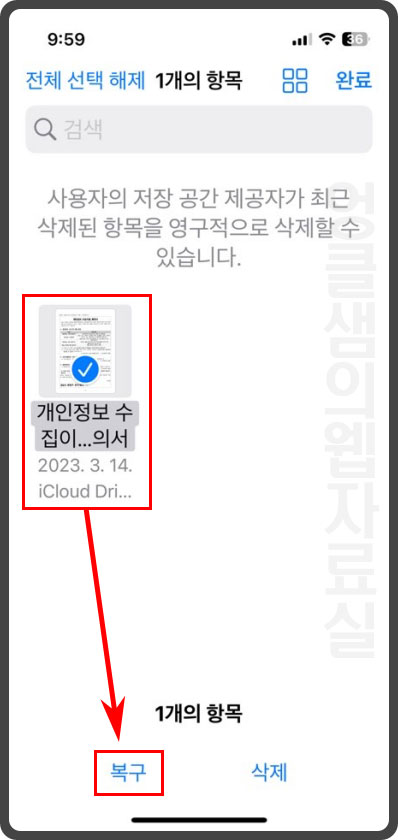 아이폰 삭제된 파일 휴지통 복구