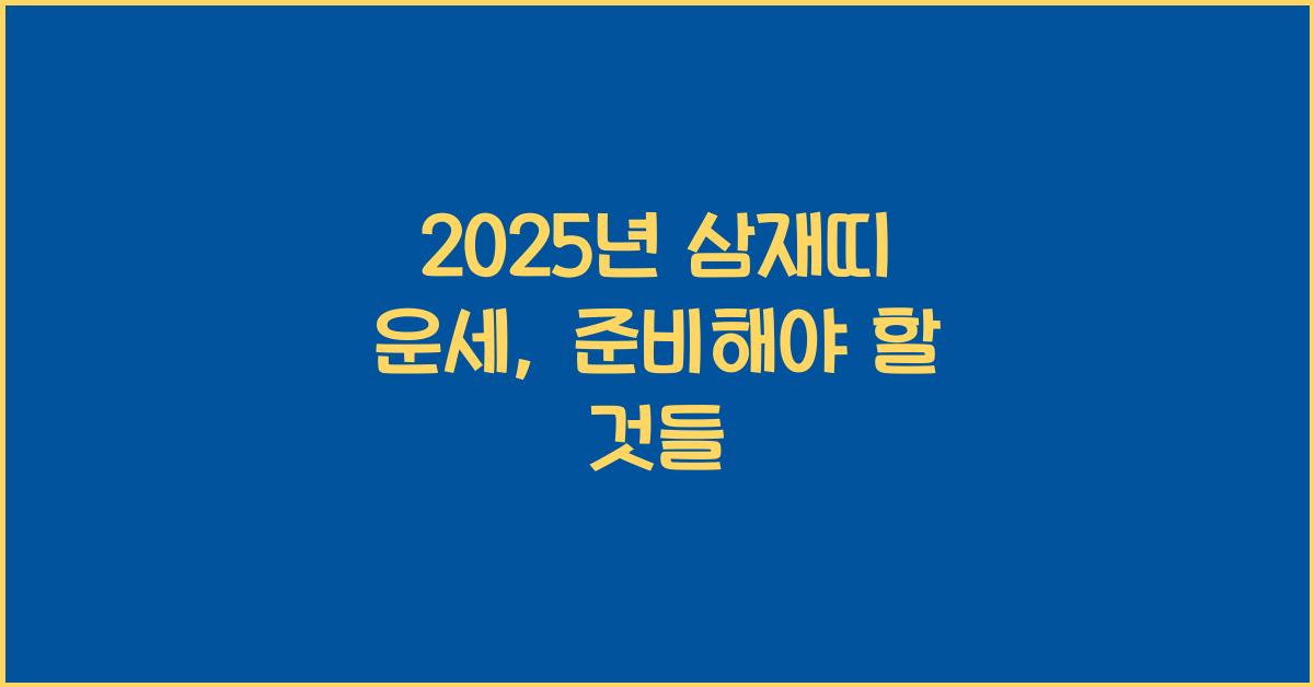 2025년 삼재띠