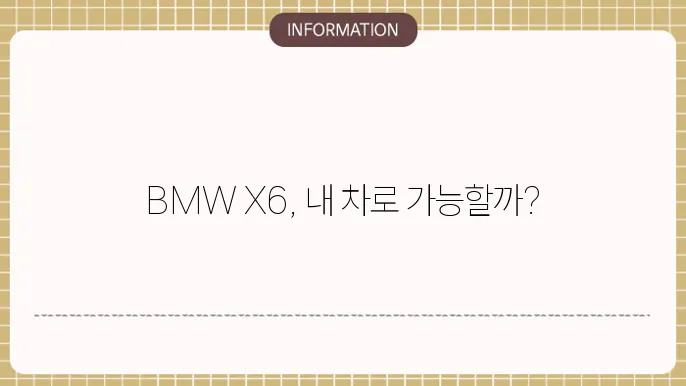 bmw x6 리스 비용